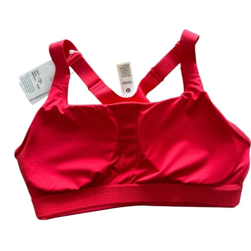 LULULEMON Ultralu Square-Neck Workout Bra *Medium Support, B/C Cup Red Glow Sz 4